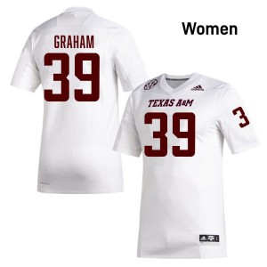 Womens Adam Graham White Texas A&M Aggies #39 College Football 2025-26 Jerseys 972894-224