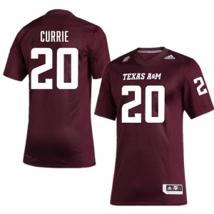 Mens Adonyss Currie Maroon Texas A&M Aggies #20 College Football NCAA Jersey 243435-889