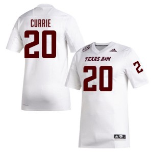 Mens Adonyss Currie White Texas A&M Aggies #20 College Football High School Jersey 908849-411