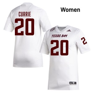 Womens Adonyss Currie White Texas A&M Aggies #20 College Football High School Jersey 604321-376