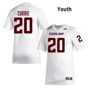 Youth Adonyss Currie White Texas A&M Aggies #20 College Football Game Jerseys 731674-154