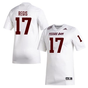 Mens Albert Regis White Texas A&M Aggies #17 College Football Embroidery Jersey 439079-300