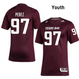 Youth Alessandro Perez Maroon Texas A&M Aggies #97 College Football Limited Jerseys 482421-374