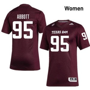 Womens Alex Abbott Maroon Texas A&M Aggies #95 College Football Player Jersey 764541-516