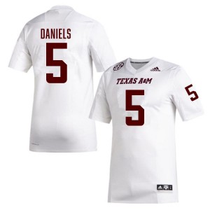 Men's Amari Daniels White Texas A&M Aggies #5 College Football Embroidery Jersey 148437-554