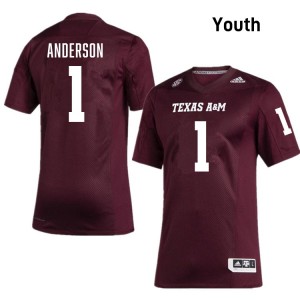Youth Bryce Anderson Maroon Texas A&M Aggies #1 College Football Official Jersey 778117-696