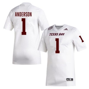Mens Bryce Anderson White Texas A&M Aggies #1 College Football Player Jerseys 854730-820