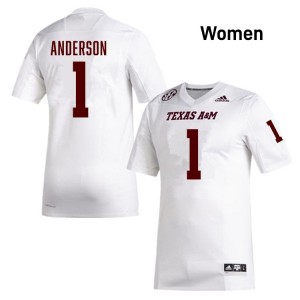 Women's Bryce Anderson White Texas A&M Aggies #1 College Football 2025-26 Jerseys 831621-344