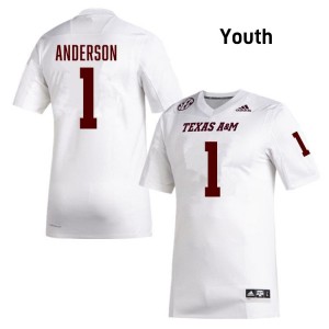 Youth Bryce Anderson White Texas A&M Aggies #1 College Football Player Jerseys 609740-787