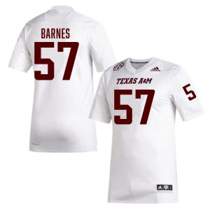 Men Bryce Barnes White Texas A&M Aggies #57 College Football Player Jersey 781805-371