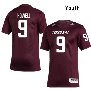 Youth Cashius Howell Maroon Texas A&M Aggies #9 College Football Official Jerseys 248975-112