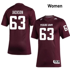 Women Chance Jackson Maroon Texas A&M Aggies #63 College Football NCAA Jerseys 365836-333