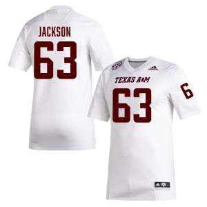 Men Chance Jackson White Texas A&M Aggies #63 College Football Player Jersey 199849-878
