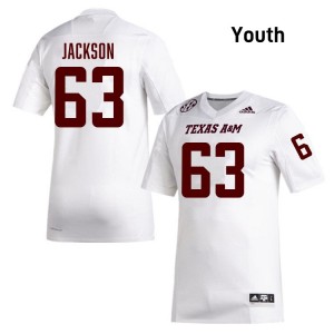 Youth Chance Jackson White Texas A&M Aggies #63 College Football University Jersey 417686-845