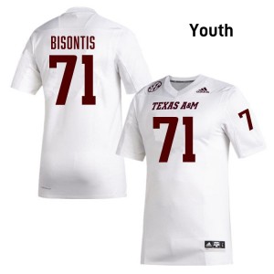Youth Chase Bisontis White Texas A&M Aggies #71 College Football Replica Jerseys 349803-547