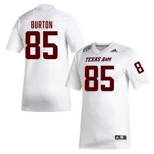 Men Chase Burton White Texas A&M Aggies #85 College Football Stitched Jersey 224854-194