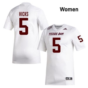 Women DJ Hicks White Texas A&M Aggies #5 College Football Game Jersey 600486-903