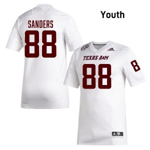 Youth DJ Sanders White Texas A&M Aggies #88 College Football Embroidery Jerseys 956354-944