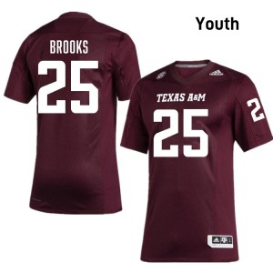 Youth Dalton Brooks Maroon Texas A&M Aggies #25 College Football Stitched Jerseys 292718-397