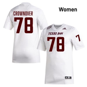Women's Dametrious Crownover White Texas A&M Aggies #78 College Football Stitched Jersey 782264-322