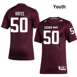 Youth Dayon Hayes Maroon Texas A&M Aggies #50 College Football Player Jersey 828271-508