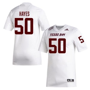 Men's Dayon Hayes White Texas A&M Aggies #50 College Football Official Jersey 673443-211