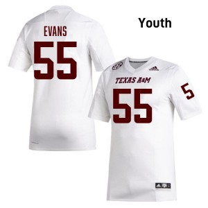 Youth Dealyn Evans White Texas A&M Aggies #55 College Football Replica Jersey 340809-774