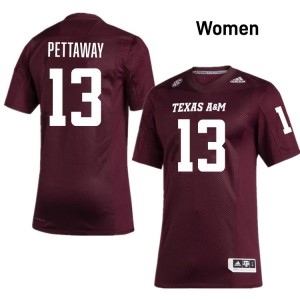 Women's Deyjhon Pettaway Maroon Texas A&M Aggies #13 College Football 2025-26 Jersey 462276-763