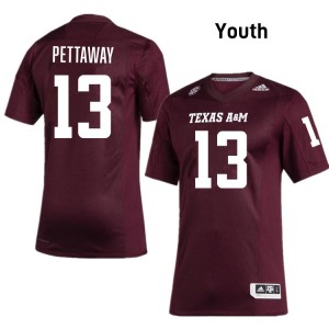 Youth Deyjhon Pettaway Maroon Texas A&M Aggies #13 College Football Stitched Jerseys 380321-525