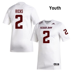 Youth Dezz Ricks White Texas A&M Aggies #2 College Football 2025 Jerseys 752572-804