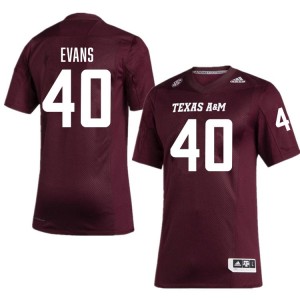 Mens Gray Evans Maroon Texas A&M Aggies #40 College Football Game Jerseys 543035-885