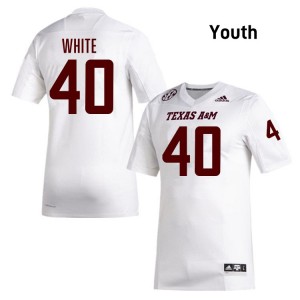 Youth Gray Evans White Texas A&M Aggies #40 College Football Limited Jerseys 160085-376