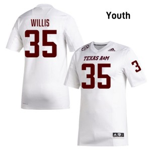 Youth Isaiah Willis White Texas A&M Aggies #35 College Football Alumni Jerseys 187849-641