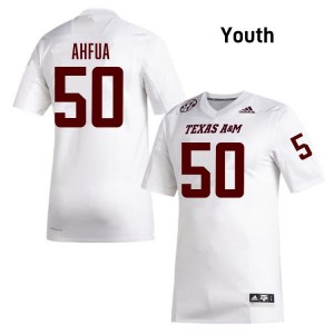 Youth Isendre Ahfua White Texas A&M Aggies #50 College Football Stitched Jerseys 726752-904