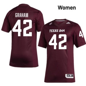 Womens Jackson Graham Maroon Texas A&M Aggies #42 College Football Limited Jersey 822363-638