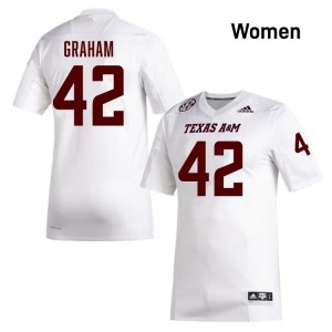 Women's Jackson Graham White Texas A&M Aggies #42 College Football Limited Jerseys 942076-159