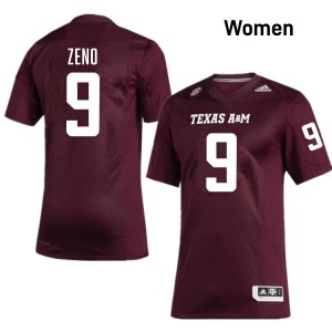 Women Jacob Zeno Maroon Texas A&M Aggies #9 College Football Limited Jerseys 400696-642