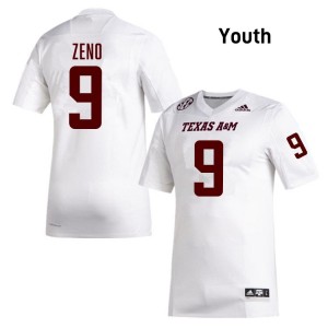 Youth Jacob Zeno White Texas A&M Aggies #9 College Football University Jerseys 753722-716