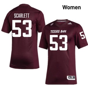 Women Jadon Scarlett Maroon Texas A&M Aggies #53 College Football Player Jersey 584865-315