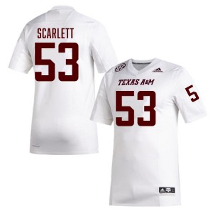 Men Jadon Scarlett White Texas A&M Aggies #53 College Football Stitched Jersey 635422-317