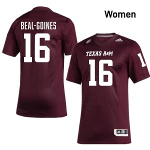 Women Jamar Beal-Goines Maroon Texas A&M Aggies #16 College Football Player Jerseys 574160-537