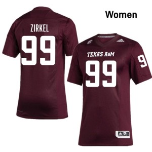 Women's Jared Zirkel Maroon Texas A&M Aggies #99 College Football 2025 Jerseys 414440-929