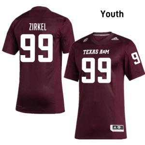 Youth Jared Zirkel Maroon Texas A&M Aggies #99 College Football High School Jerseys 572007-118