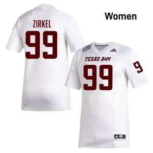 Women's Jared Zirkel White Texas A&M Aggies #99 College Football Alumni Jerseys 324471-244
