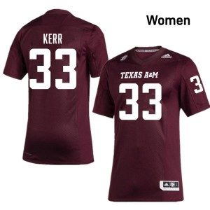 Women's Jarred Kerr Maroon Texas A&M Aggies #33 College Football Player Jerseys 893289-398