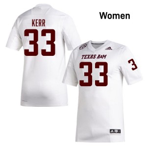 Women Jarred Kerr White Texas A&M Aggies #33 College Football Official Jerseys 949625-640