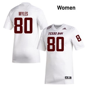 Women Jerome Myles White Texas A&M Aggies #80 College Football Player Jerseys 678245-440
