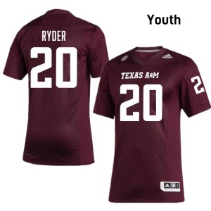 Youth Johnny Ryder Maroon Texas A&M Aggies #20 College Football NCAA Jersey 813550-342
