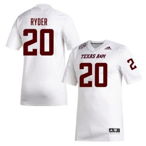 Men's Johnny Ryder White Texas A&M Aggies #20 College Football University Jerseys 653345-296