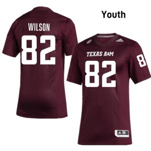 Youth Jonah Wilson Maroon Texas A&M Aggies #82 College Football Embroidery Jerseys 462038-533